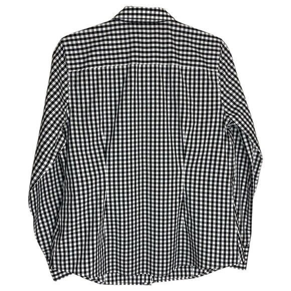 Talbots Gingham Shirt Womens 10 Black White Button Up Non Iron Check Long Sleeve - Picture 2 of 11